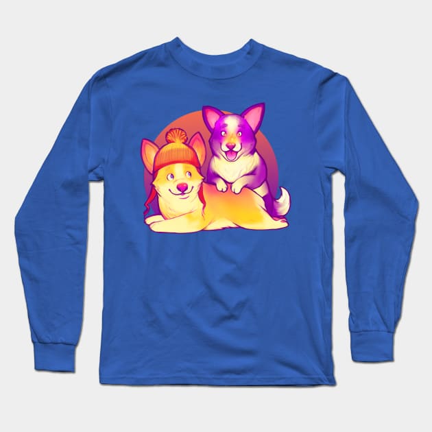 Cunning Corgis Long Sleeve T-Shirt by MeganLara